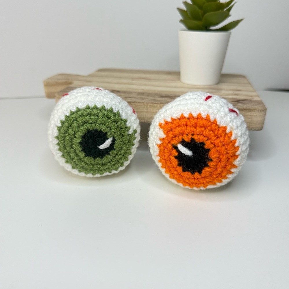 Cat Toy Handmade Halloween Eyeball Catnip Toys Pair of two